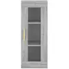 vidaXL Buffet haut Sonoma gris 34,5x34x180 cm Bois d'ingénierie