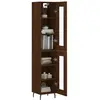 vidaXL Buffet haut Chêne marron 34,5x34x180 cm Bois d'ingénierie