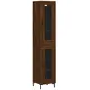 vidaXL Buffet haut Chêne marron 34,5x34x180 cm Bois d'ingénierie