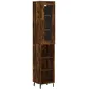 vidaXL Buffet haut Chêne fumé 34,5x34x180 cm Bois d'ingénierie