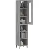 vidaXL Buffet haut Sonoma gris 34,5x34x180 cm Bois d'ingénierie