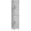 vidaXL Buffet haut Gris béton 34,5x34x180 cm Bois d'ingénierie