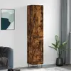 vidaXL Buffet haut Chêne fumé 34,5x34x180 cm Bois d'ingénierie