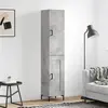 vidaXL Buffet haut Gris béton 34,5x34x180 cm Bois d'ingénierie