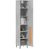 vidaXL Buffet haut Gris béton 34,5x34x180 cm Bois d'ingénierie