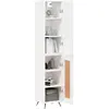vidaXL Buffet haut Blanc brillant 34,5x34x180 cm Bois d'ingénierie