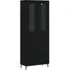 vidaXL Buffet haut Noir 69,5x34x180 cm Bois d'ingénierie