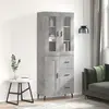 vidaXL Buffet haut Gris béton 69,5x34x180 cm Bois d'ingénierie