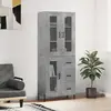 vidaXL Buffet haut Gris béton 69,5x34x180 cm Bois d'ingénierie