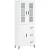 vidaXL Buffet haut Blanc 69,5x34x180 cm Bois d'ingénierie