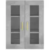 vidaXL Buffet haut Gris béton 69,5x34x180 cm Bois d'ingénierie