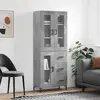 vidaXL Buffet haut Gris béton 69,5x34x180 cm Bois d'ingénierie