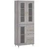 vidaXL Buffet haut Sonoma gris 69,5x34x180 cm Bois d'ingénierie
