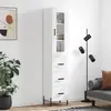 vidaXL Buffet haut Blanc 34,5x34x180 cm Bois d'ingénierie