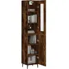 vidaXL Buffet haut Chêne fumé 34,5x34x180 cm Bois d'ingénierie