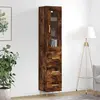 vidaXL Buffet haut Chêne fumé 34,5x34x180 cm Bois d'ingénierie