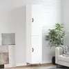 vidaXL Buffet haut Blanc brillant 34,5x34x180 cm Bois d'ingénierie