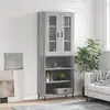 vidaXL Buffet haut Sonoma gris 69,5x34x180 cm Bois d'ingénierie