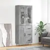vidaXL Buffet haut Gris béton 69,5x34x180 cm Bois d'ingénierie