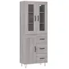 vidaXL Vidaxl Buffet Haut Sonoma Gris 69,5x34x180 Cm Bois D'ingénierie