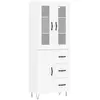 vidaXL Buffet haut Blanc 69,5x34x180 cm Bois d'ingénierie