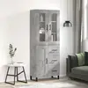 vidaXL vidaXL Buffet haut Gris béton 69,5x34x180 cm Bois d'ingénierie