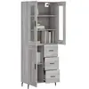 vidaXL Buffet haut Sonoma gris 69,5x34x180 cm Bois d'ingénierie