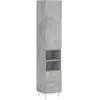 vidaXL Buffet haut Gris béton 34,5x34x180 cm Bois d'ingénierie