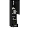 vidaXL Buffet haut Noir 34,5x34x180 cm Bois d'ingénierie