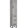vidaXL Buffet haut Sonoma gris 34,5x34x180 cm Bois d'ingénierie