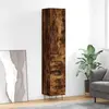 vidaXL Buffet haut Chêne fumé 34,5x34x180 cm Bois d'ingénierie
