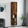 vidaXL Vidaxl Buffet Haut Chêne Fumé 34,5x34x180 Cm Bois D'ingénierie