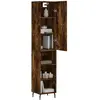 vidaXL Buffet haut Chêne fumé 34,5x34x180 cm Bois d'ingénierie