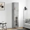 vidaXL Buffet haut Gris béton 34,5x34x180 cm Bois d'ingénierie