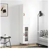vidaXL Buffet haut Blanc brillant 34,5x34x180 cm Bois d'ingénierie