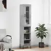 vidaXL Buffet haut Gris béton 34,5x34x180 cm Bois d'ingénierie