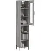 vidaXL Buffet haut Sonoma gris 34,5x34x180 cm Bois d'ingénierie