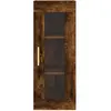 vidaXL Buffet haut Chêne fumé 34,5x34x180 cm Bois d'ingénierie