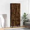 vidaXL Buffet haut Chêne fumé 69,5x34x180 cm Bois d'ingénierie