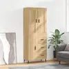 vidaXL Buffet haut Chêne sonoma 69,5x34x180 cm Bois d'ingénierie