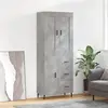 vidaXL Buffet haut Gris béton 69,5x34x180 cm Bois d'ingénierie