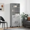 vidaXL Buffet haut Gris béton 69,5x34x180 cm Bois d'ingénierie