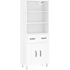 vidaXL Buffet haut Blanc 69,5x34x180 cm Bois d'ingénierie