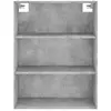 vidaXL Buffet haut Gris béton 69,5x34x180 cm Bois d'ingénierie