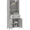 vidaXL Buffet haut Gris béton 69,5x34x180 cm Bois d'ingénierie