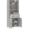 vidaXL Buffet haut Gris béton 69,5x34x180 cm Bois d'ingénierie