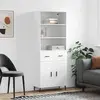 vidaXL Buffet haut blanc 69,5x34x180 cm