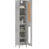vidaXL Buffet haut Gris béton 34,5x34x180 cm Bois d'ingénierie