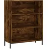 vidaXL Buffet haut Chêne fumé 69,5x34x180 cm Bois d'ingénierie