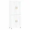 vidaXL Vidaxl Buffet Haut Blanc 69,5x34x180 Cm Bois D'ingénierie